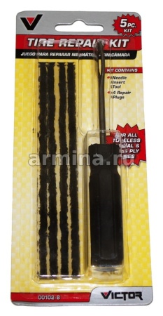 Набор для ремонта бескамерных шин "IMG" V102 (шило, самовулканизирующиеся жгуты черные) /12