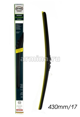 Щетка стеклоочистителя гибридно-бескаркасная "HEYNER" "HYBRID" 430 мм-17" (027) 1 шт. /10/50