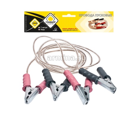 Провода пусковые "ГЛАВДОР" 200А GL-58, 2 м, медные, силиконовая обмотка /10
