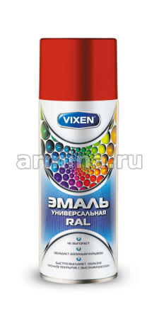 Эмаль универсальная "VIXEN" VX-13001 RAL аэрозоль, сигнальный красный, 520 мл /12