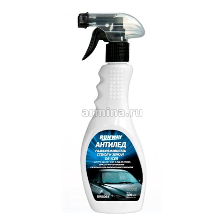 Антилед "RUNWAY" RW5064 размораживатель для стекол и зеркал, аэрозоль, 500 мл /12