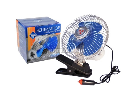 Вентилятор 6" "Nova Bright" метал. корпус, хром, на прищепке, поворотная головка, 12V (39719)
