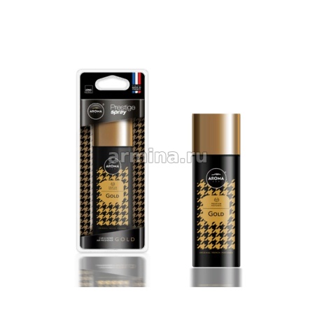 Ароматизатор "AROMA CAR" аэрозольный, "Prestige Spray" Gold металл. бут. /блок 12/120