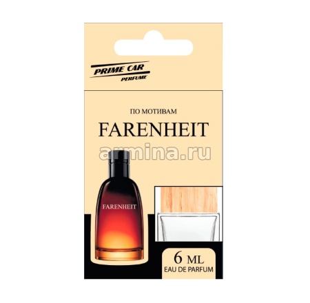 Ароматизатор "PRIME CAR" флакон с деревянной крышкой "Fahrenheit" №1, 6 мл /20