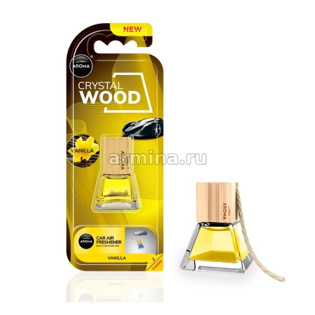Ароматизатор "AROMA CAR" флакон с деревянной крышкой "Crystal Wood", Vanilla /20