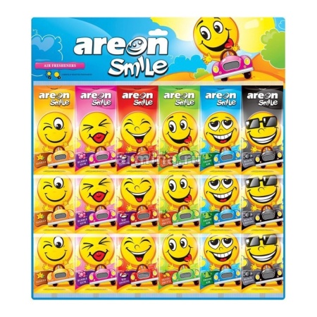 Ароматизатор "AREON" бумажный "SMILE RING" "Ассорти" МИКС /п-72/1080
