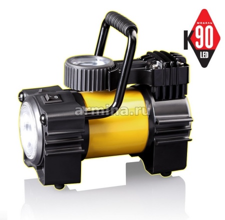 Компрессор "КАЧОК" К90, 35 л/мин, 10 Атм, LED в сумке, металл. корпус, 12A, 12V /8