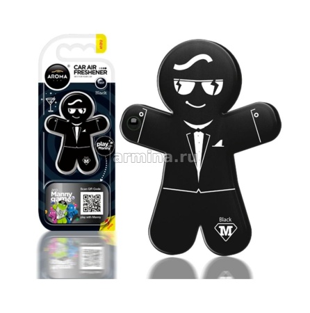 Ароматизатор "AROMA CAR" на дефлектор "Manny" Black /блок 14