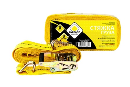 Стяжка груза "ГЛАВДОР" GL-340, 5 т, 50 мм х 8 м /5