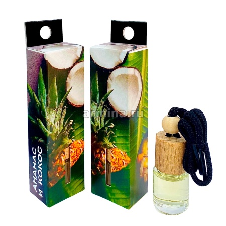 Ароматизатор "FRESH ESCAPE" флакон с деревянной крышкой "Ананас и кокос" 4мл/блок 36