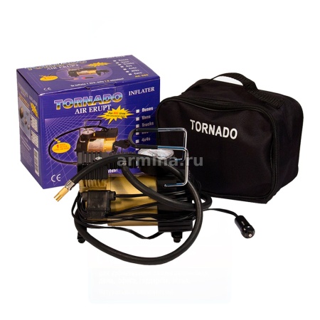 Компрессор "TORNADO" AC-580 металл. корпус, в сумке 35 л/мин, 140 PSI, 12V, 10A (44199) /8