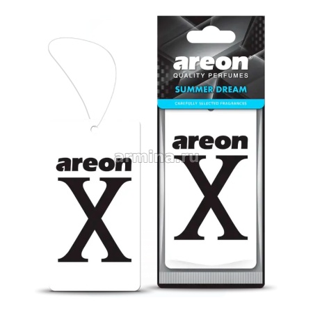 Ароматизатор "AREON" бумажный "X" Summer Dream, белый /уп-10/120/360