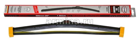 Щетка стеклоочистителя бескаркасная "HEYNER" 500 мм-20" (090) премиум, с доп. резинкой, 1 шт. /50