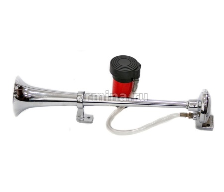 Сигнал звуковой воздушный 1019C 1-рожковый, хром, со встроенным мотором, 430мм, 12В /12