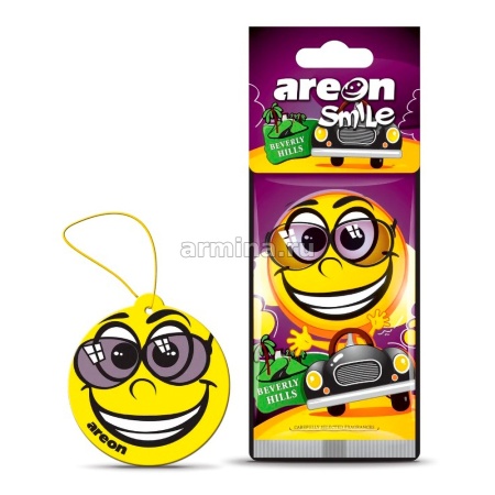 Ароматизатор "AREON" бумажный "SMILE RING" Beverrly Hills /уп-20/120