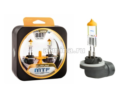 Лампа галогеновая "MTF Light" Aurum H27 (881) 12В, 27Вт, 540 лм, 3000К /6/60