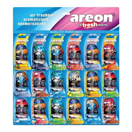 Ароматизатор "AREON" гелевый "LIQUID" "Refreshment" Mix MOTORCYCLES "Ассорти" МИКС /п-18/270