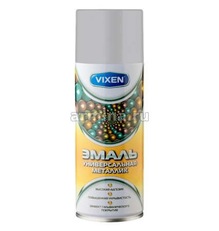 Эмаль универсальная "VIXEN" VX-19110 металлик хром, аэрозоль, 520 мл /12