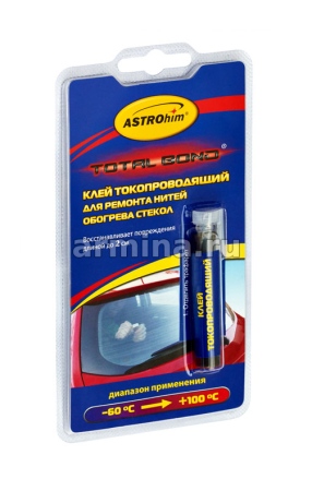 Клей токопроводящий для ремонта нитей обогрева стекол "Astrohim" Ас-9101 в блистере, 2 мл /24