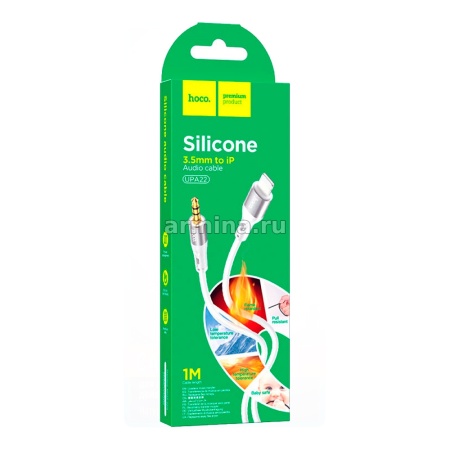 Аудиокабель AUX - адаптер Lightning для подключения к магнитоле с разъемом 3.5 Jack, 1м,