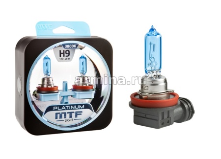 Лампа галогеновая "MTF Light" Platinium  H9, 12В, 65Вт, 2100 лм, 3800К /6/60