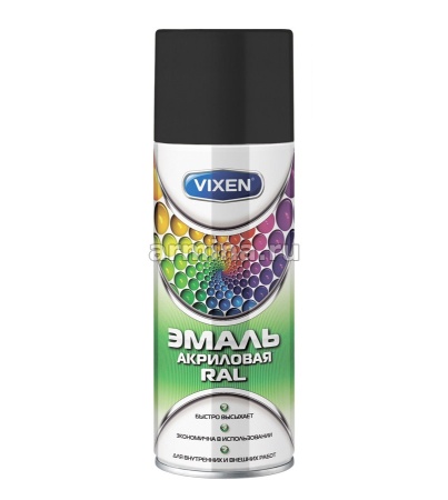 Эмаль акриловая "VIXEN" VX-39005 черный янтарь, глянцевый, аэрозоль, 520 мл /6