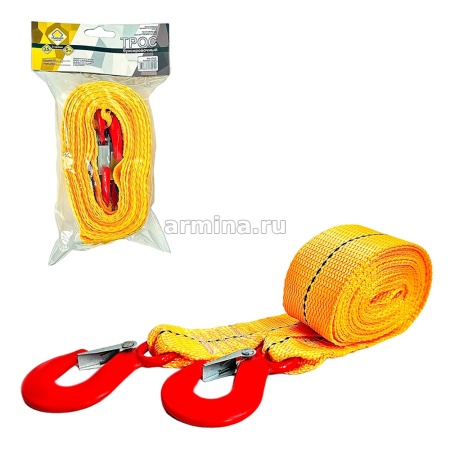 Трос буксировочный "ГЛАВДОР" GL-03, 3,5 т х 5 м, 2 крюка /25