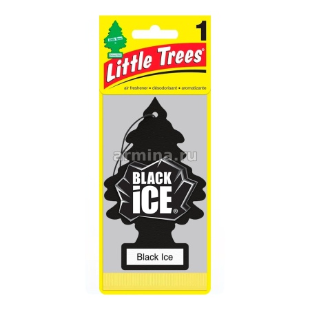 Ароматизатор "CAR FRESHNER" бумажный "Елочка" 10155 "Черный лед" (Black Ice) /блок 24/144