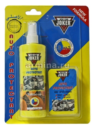 Полироль салона "JOKER" спрей + губка, ассорти /12