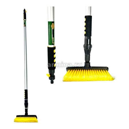 Щетка с подводом  воды и краном, LIMROY для мытья объектов высотой до 4,5 м., телескоп. 145-275 см,
