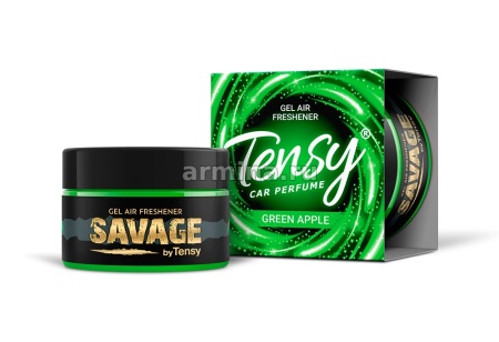 Ароматизатор "TENSY" на панель, ойл-гель "Savage" Зеленое яблоко, 75 г /40
