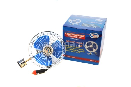 Вентилятор 6" "AUTOVIRAZH" AV-26120 металл. корпус, хром, вращающийся, винт. крепление, 12V /20