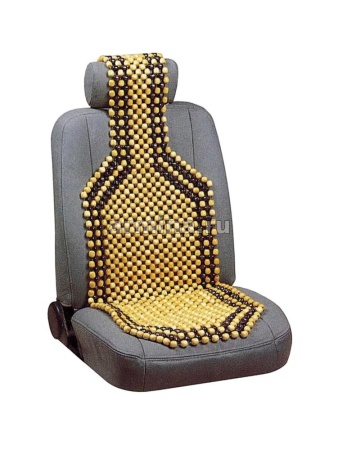 Накидка на сиденье деревянная массажная "Nova Bright" светлый лак, с подголовником (36578) /12