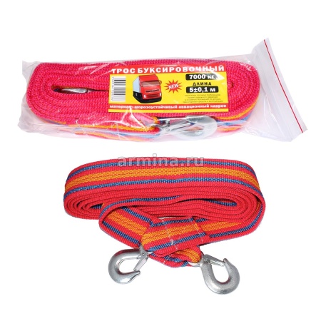 Трос буксировочный "Газель" 7 т 2 крюка /40
