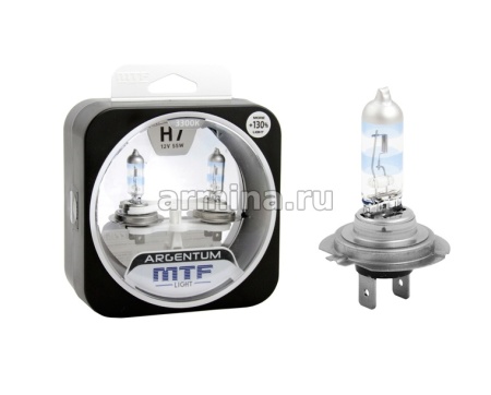 Лампа галогеновая "MTF Light" серия ARGENTUM+130% Н7 12Вт, 55Вт
