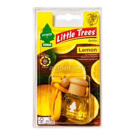 Ароматизатор "LITTLE TREES" "Флакон с деревянной крышкой" "Свежесть лимона" 4,5мл/24