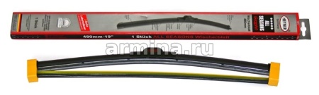 Щетка стеклоочистителя бескаркасная "HEYNER" 480 мм-19" (089) премиум, с доп. резинкой, 1 шт. /50