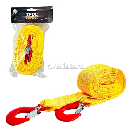 Трос буксировочный "ГЛАВДОР" GL-05, 5 т х 5 м, 2 крюка /25