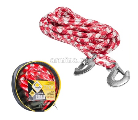 Трос-шнур альпинистский "ГЛАВДОР" GL-252  3,5 т х 12 мм, 2 крюка, в сумке /15