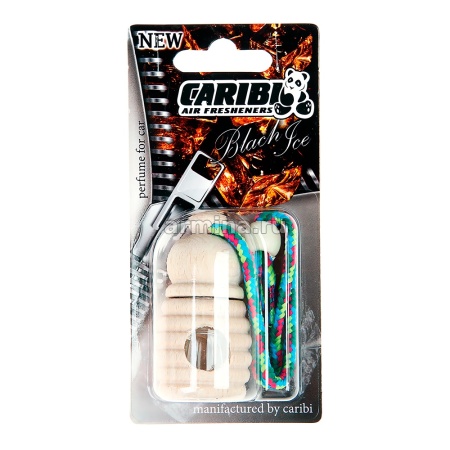 Ароматизатор "CARIBI" деревянный с флаконом, Черный лед /10