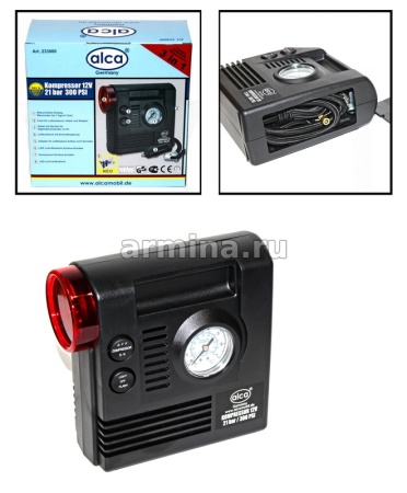 Компрессор "ALCA" 233000 "нон-стоп" 300 PSI, 12V, 21Бар, 3 в 1 /10