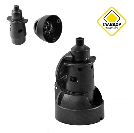 Электроразъем для прицепа "ГЛАВДОР" GL-837 пластиковый, 7-контактный, 12В /100 