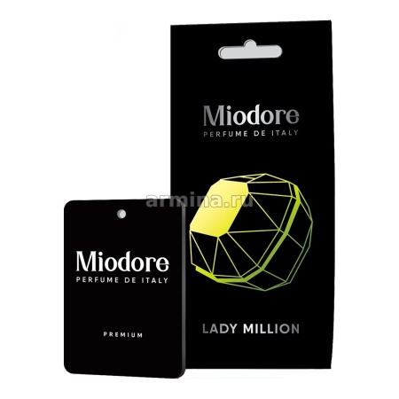 Ароматизатор "MIODORE"  бумажный "Lady Million" (по мотивам Lady Million - Paco Rabanne)/22