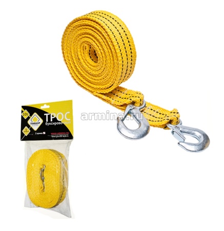 Трос буксировочный "ГЛАВДОР" GL-11, 10 т х 5 м, 2 крюка /15