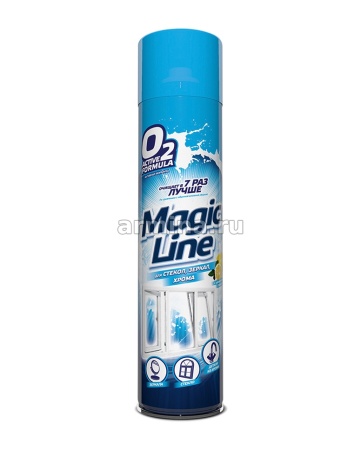 Очиститель пенный активный "Magic Line" ML5002 для стекол, зеркал и хрома, 650 мл /12