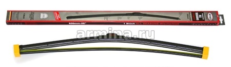 Щетка стеклоочистителя бескаркасная "HEYNER" 650 мм-26" (096) премиум, с доп. резинкой, 1 шт. /50
