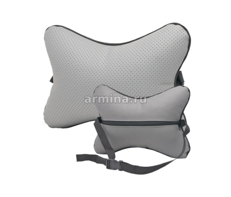 Подушка для шеи "ГЛАВДОР" GL-490 перфорированная, светло-серая /4