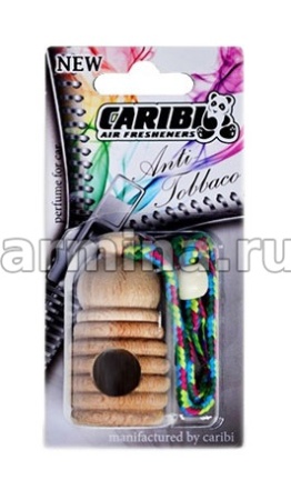 Ароматизатор "CARIBI" деревянный с флаконом, Антитабак /10
