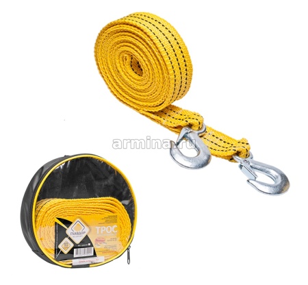 Трос буксировочный "ГЛАВДОР" GL-21, 10 т х 5 м, 2 крюка, в сумке /20